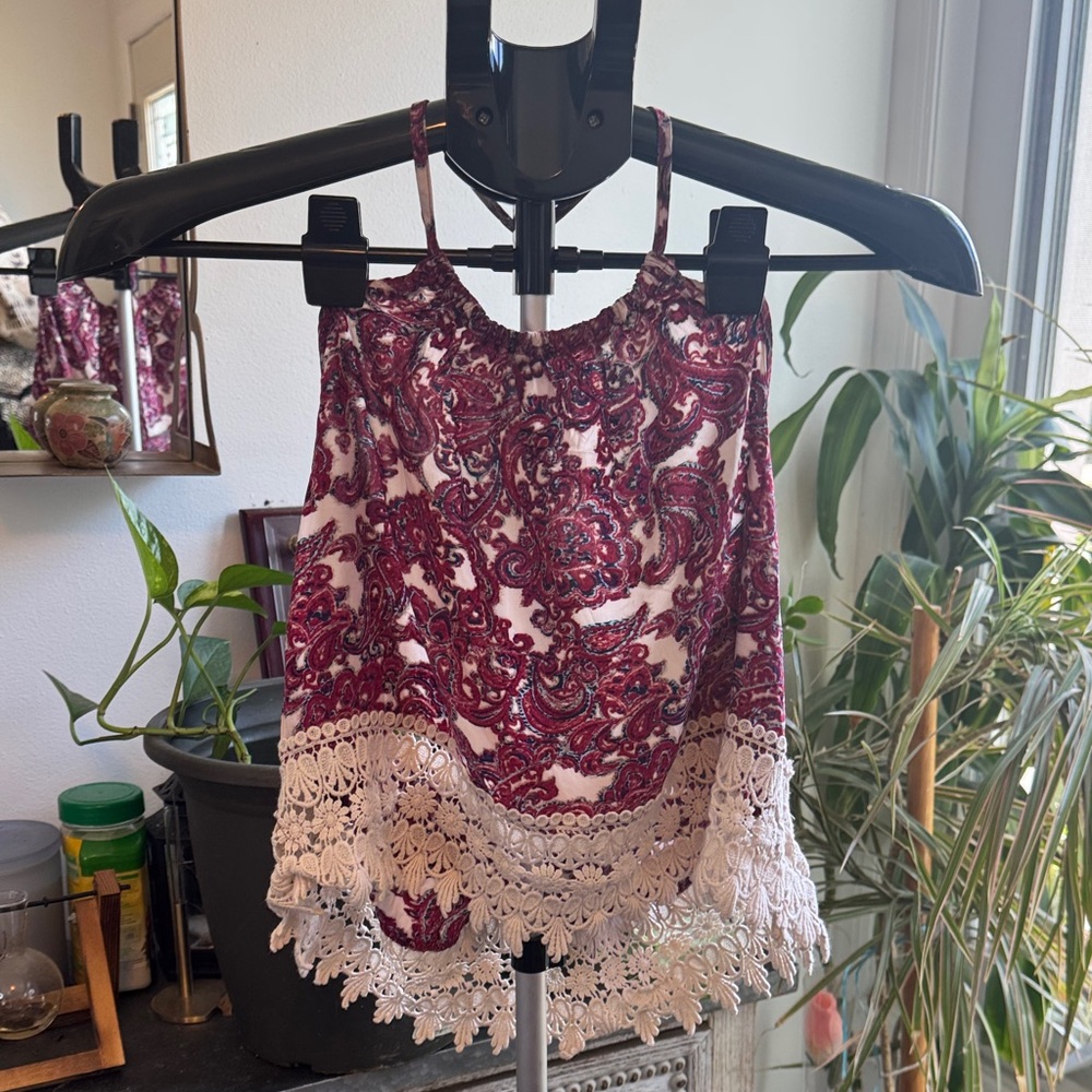 Forever 21 - Paisley T-Back Camisole with Crochet trim